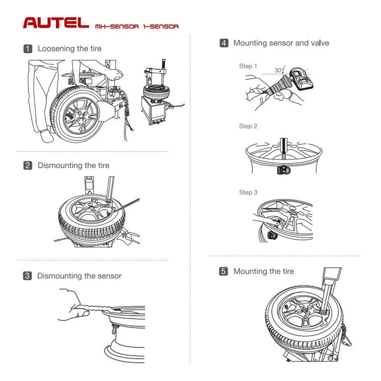 Installieren Sie den Autel MX-Sensor 315 433 MHz TPMS-Sensor